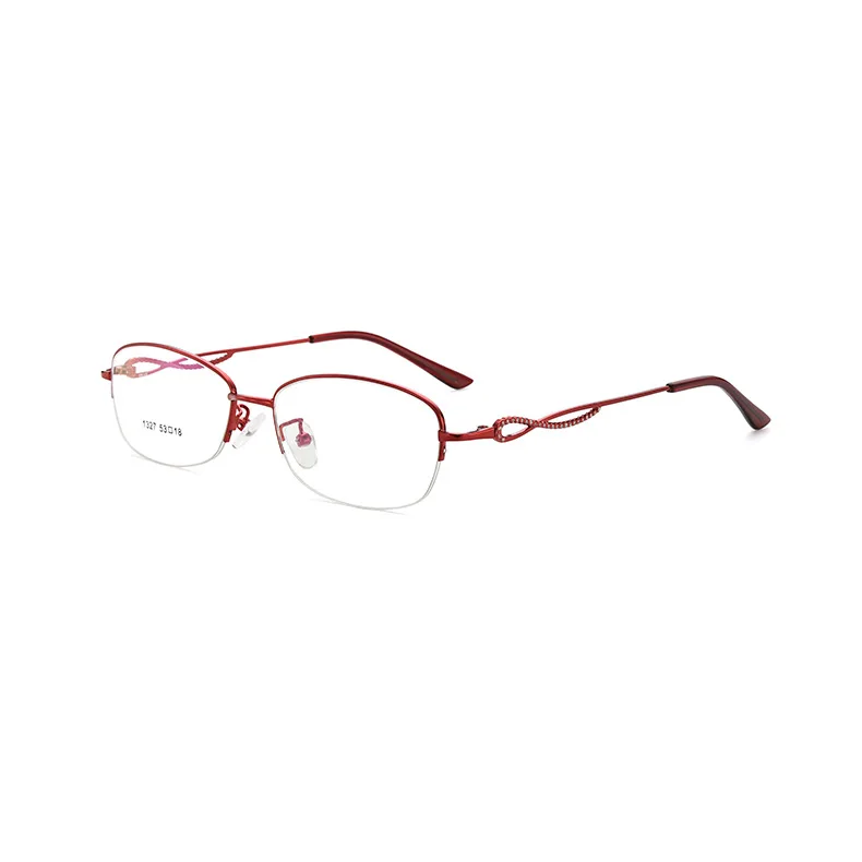 53-18 نظارات قراءة جديدة خفيفة للغاية للنساء بنصف إطار بيضاوي مضاد للأزرق عدسات طبية مخصصة لقصر النظر الاستجماتيزم #4
