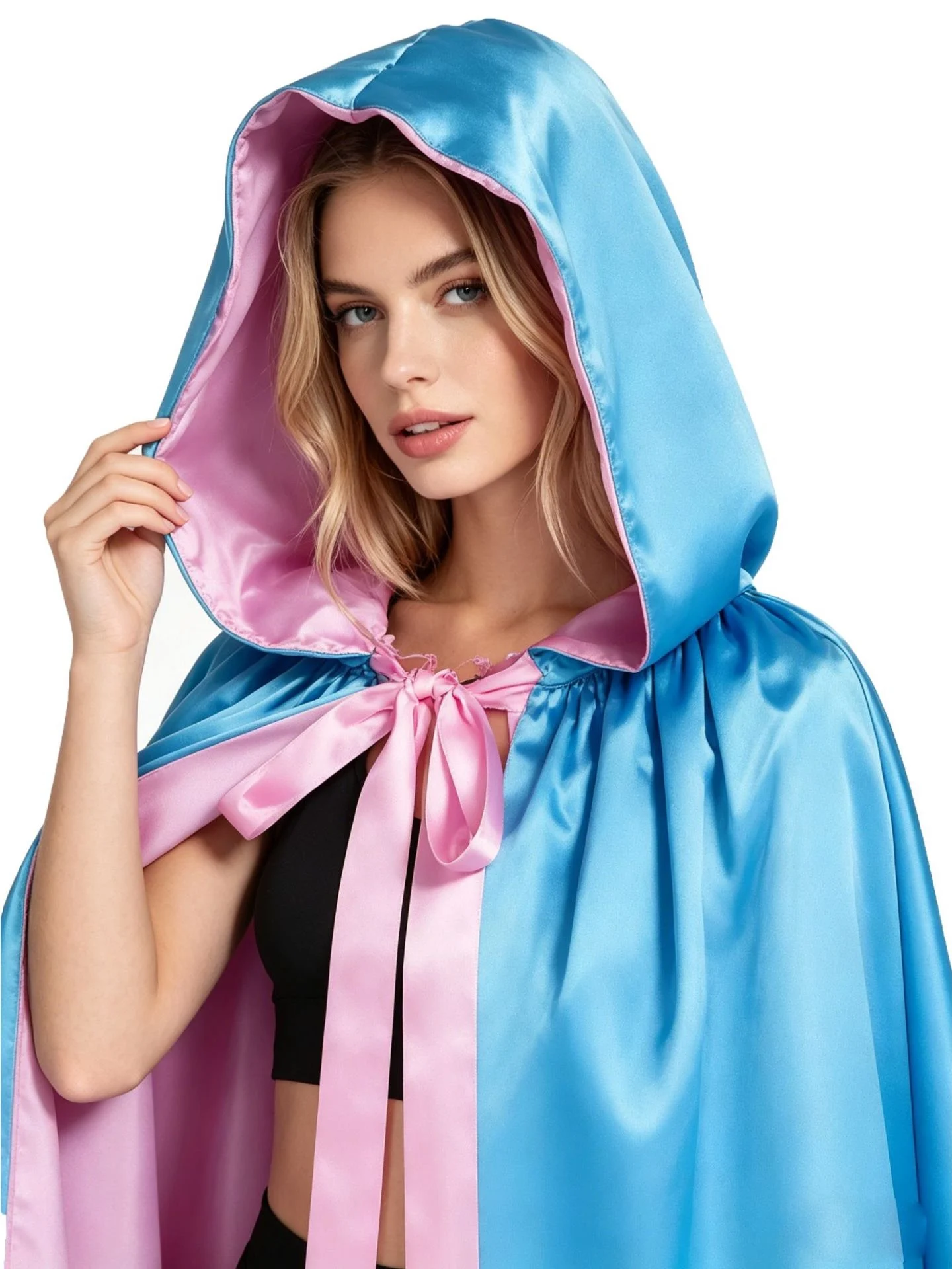 

Halloween Double-Sided Dual-Color Cowl Neck Robe Anime Role-Playing Costume Fairy Godmother Shawl Stage Performance Outfit
