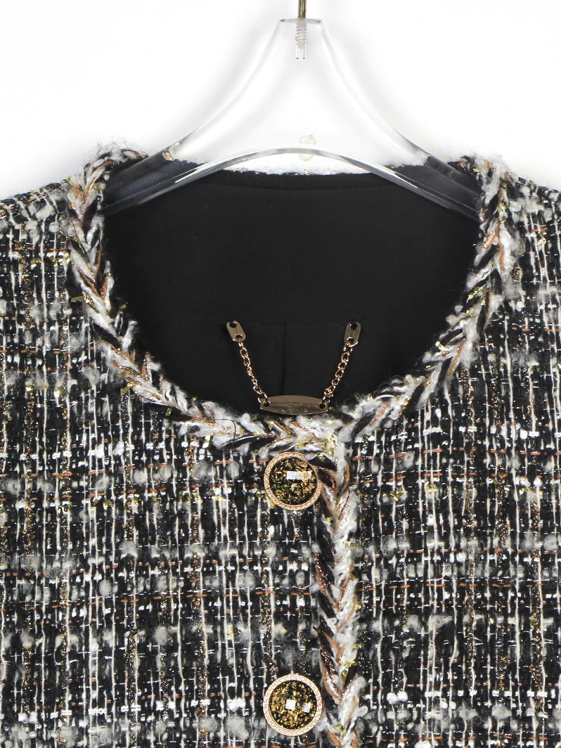 سترة أنثوية أنيقة وخفيفة فاخرة ومزودة بملمس تويد معطر موضة جديدة ومزاج اجتماعي عالي الجودة مقاس صغير