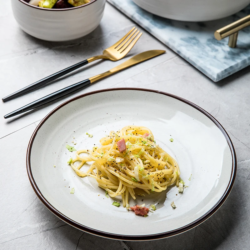 

White Ceramic Plate Sets Decorative Tray Christmas Tableware Birthday Party Dinner Plate Sets Kitchen Platos De Cena Dinnerware