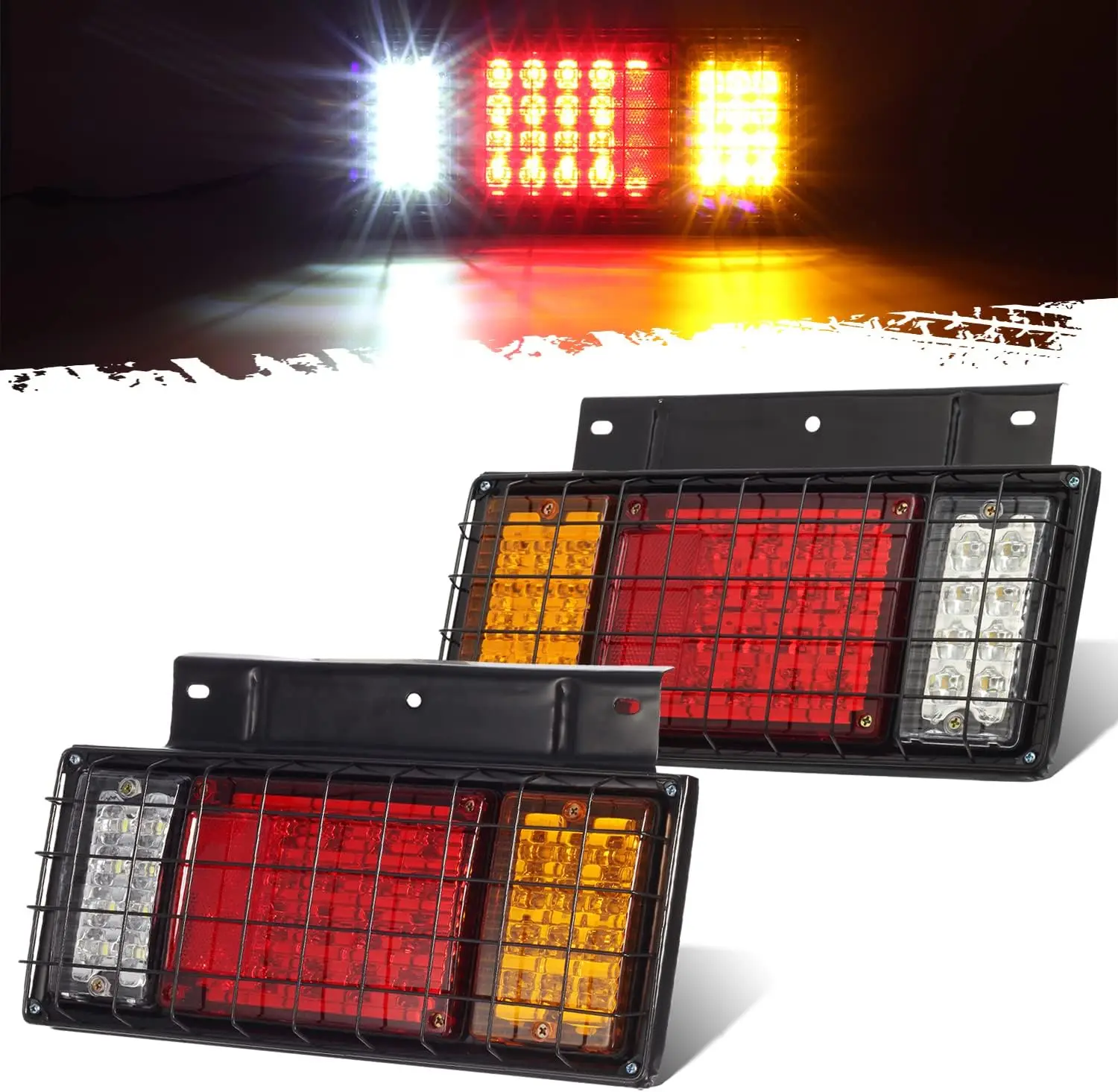 

2Pcs LED Truck Tail Light Bar Kit 40LED with Iron Net for Isuzu Elf NPR FSR FRR 1984-