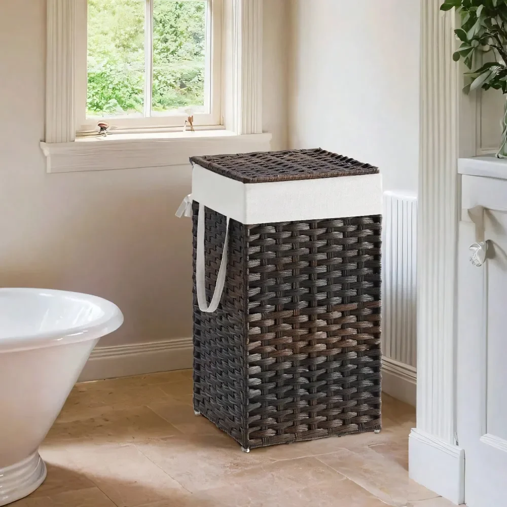 

Laundry Baskets Organization Storage Organization Laundry Hamper With Lid 17.2 Gallon Rattan Clothes Laundry Basket With Lid And