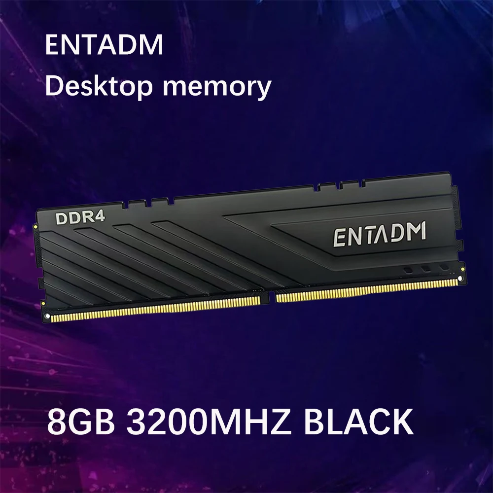 ENTADM DDR4 1×8GB Desktop memory bar 3200MHz black Built-in RAM