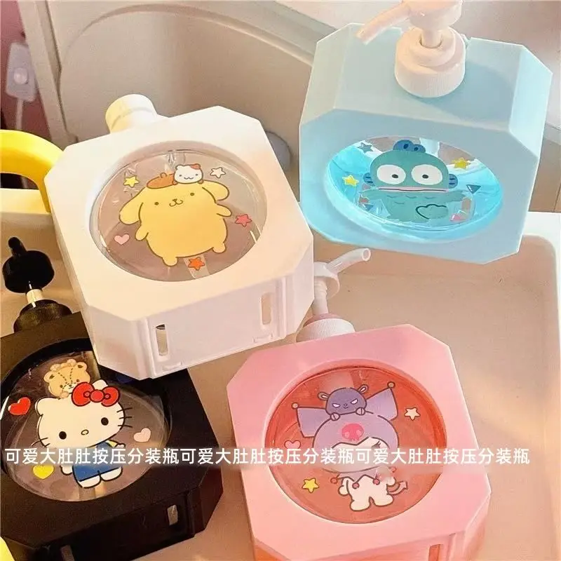 

Kawaii My Melody Kuromi Pochacco Cinnamoroll PomPomPurin Sanrio Students Cartoon Packing Bottle Travel Empty Bottle for Kids