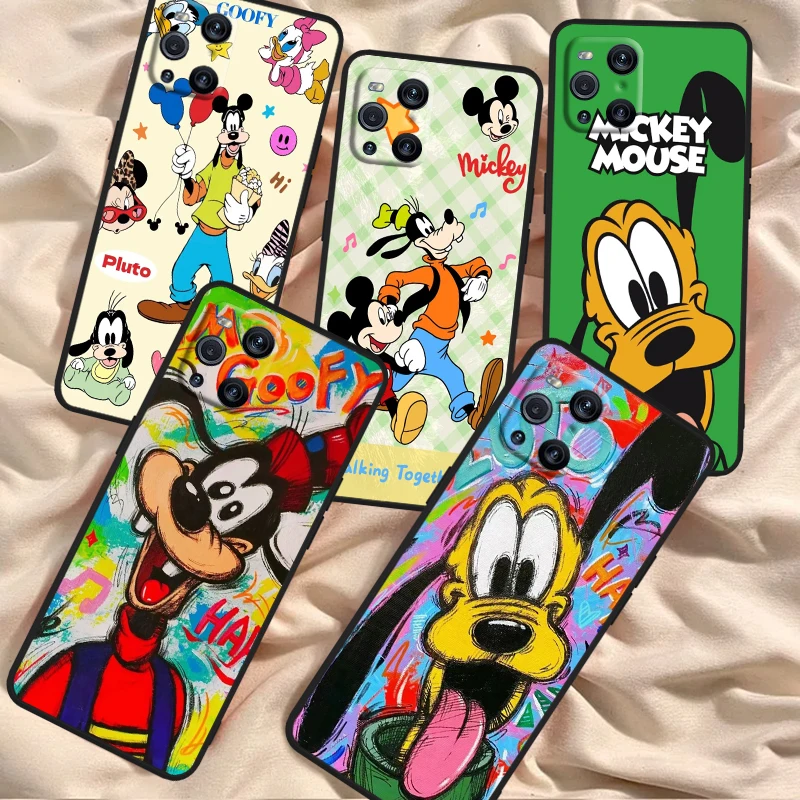 

Disney Goofy Fashion Cute For OPPO Find X6 X5 X3 A54S A5 A94 A16 A53S A57 A74 A72 A98 A78 A96 A9 5G Black TPU Phone Case