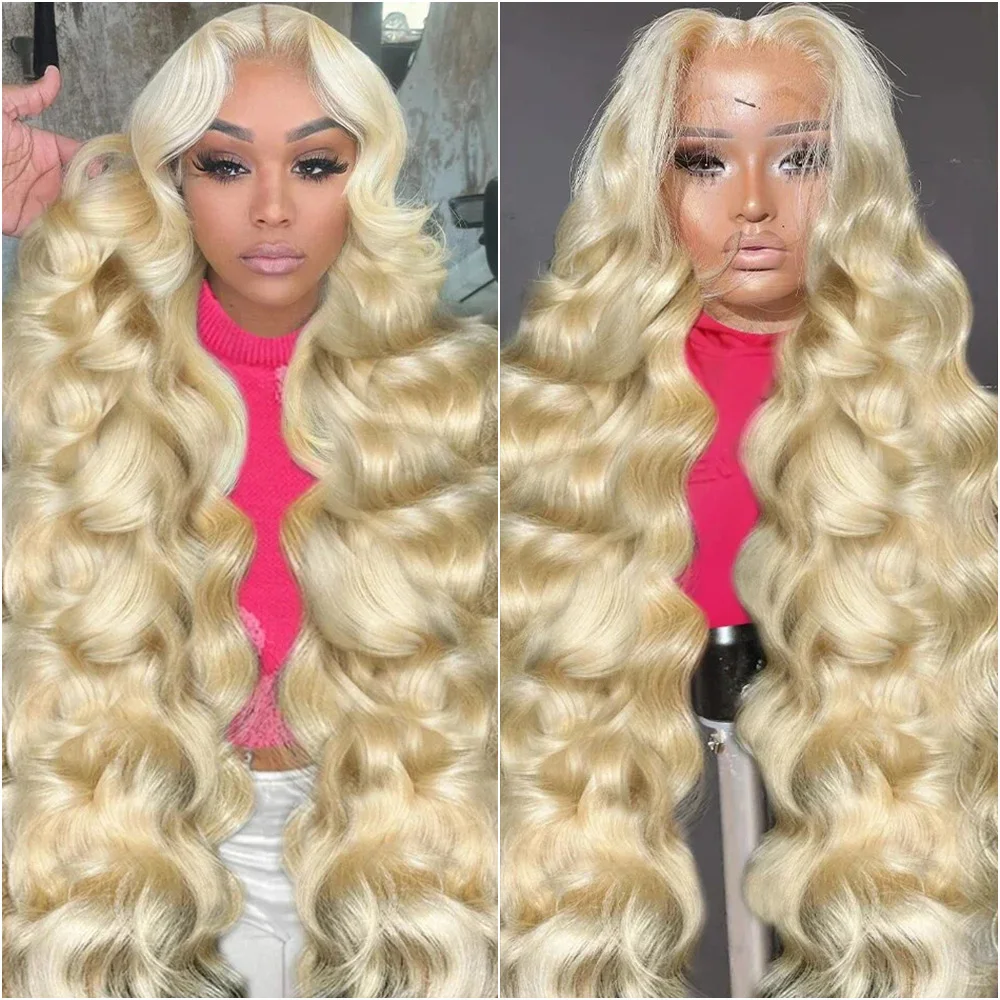 40 Inch #613 Blonde Colored Body Wave Wigs 13x6 HD Lace Frontal Human Hair Wigs 13x4 Transparent Lace 220% Density Wig For Woman