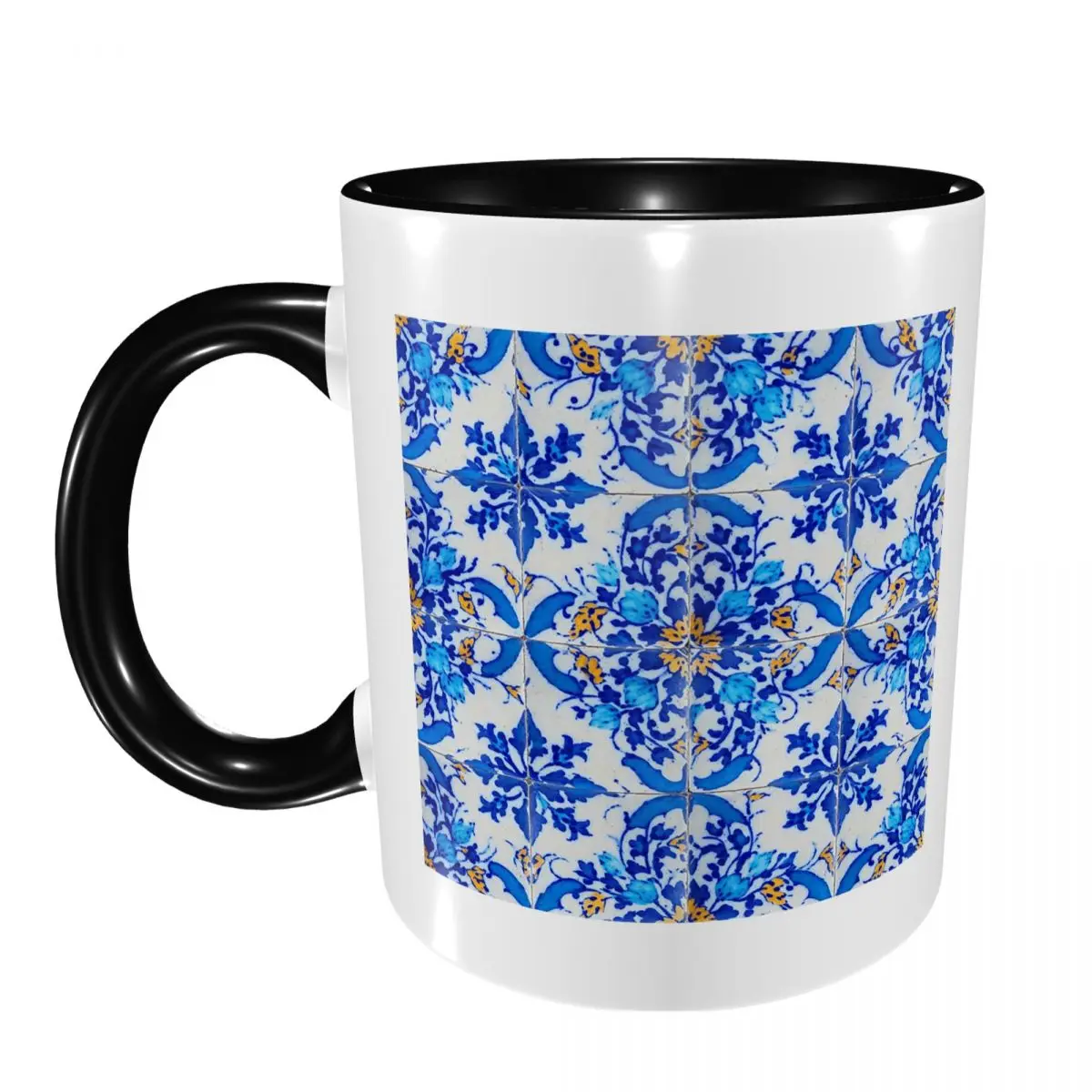 Portuguese Tile Decor Azulejo Lisboa Mug Funny Ceramic Coffee Cups Tea Mugs Milk Cup Drinkware Gifts for Friends
