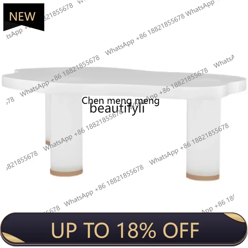 

P178 Nordic Frosted Acrylic Shaped Coffee Table Simple Designer Tea Table Model Room White Retro Living Room Coffee Table
