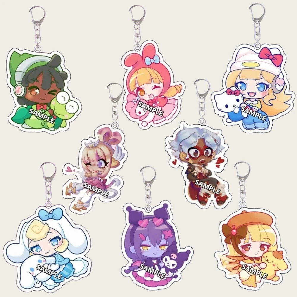 for Overwatch Game Peripheral Brigitte Juno Mercy Vendetta Sombra Acrylic KeyChain Cartoon Cute Festival Gift Decoration Pendant