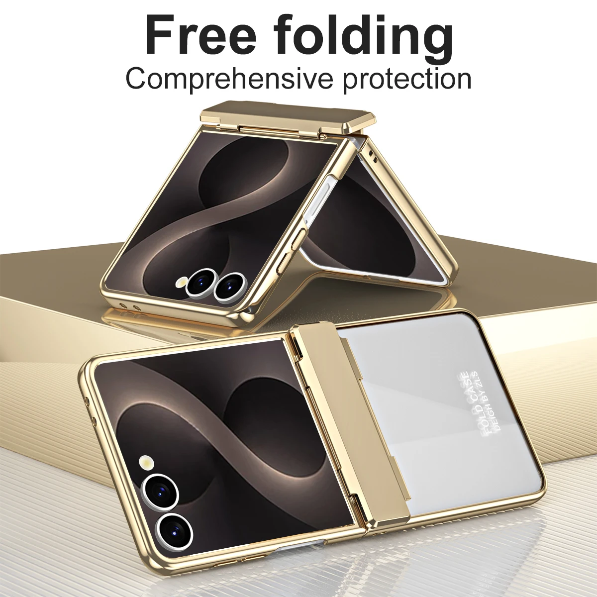 Transparent Plating Hinge Full Protection Phone Case For Samsung Galaxy Z Flip 8 7 FE 6 5 4 Clear Hard Shockproof Shell Cover