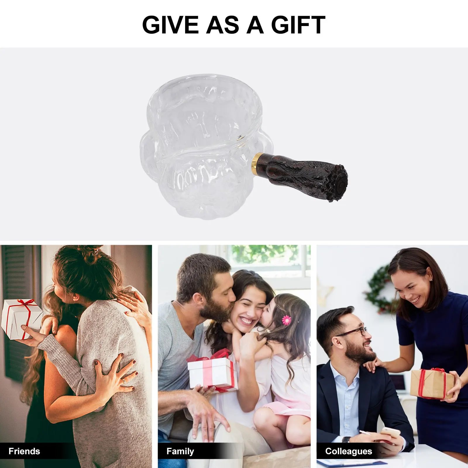 

Glass Tea Fair Cup Wooden Handle Heat-Resistant Teapot Delicate Design Practical Home Office Use Tea Fair Cup Glass Teapot