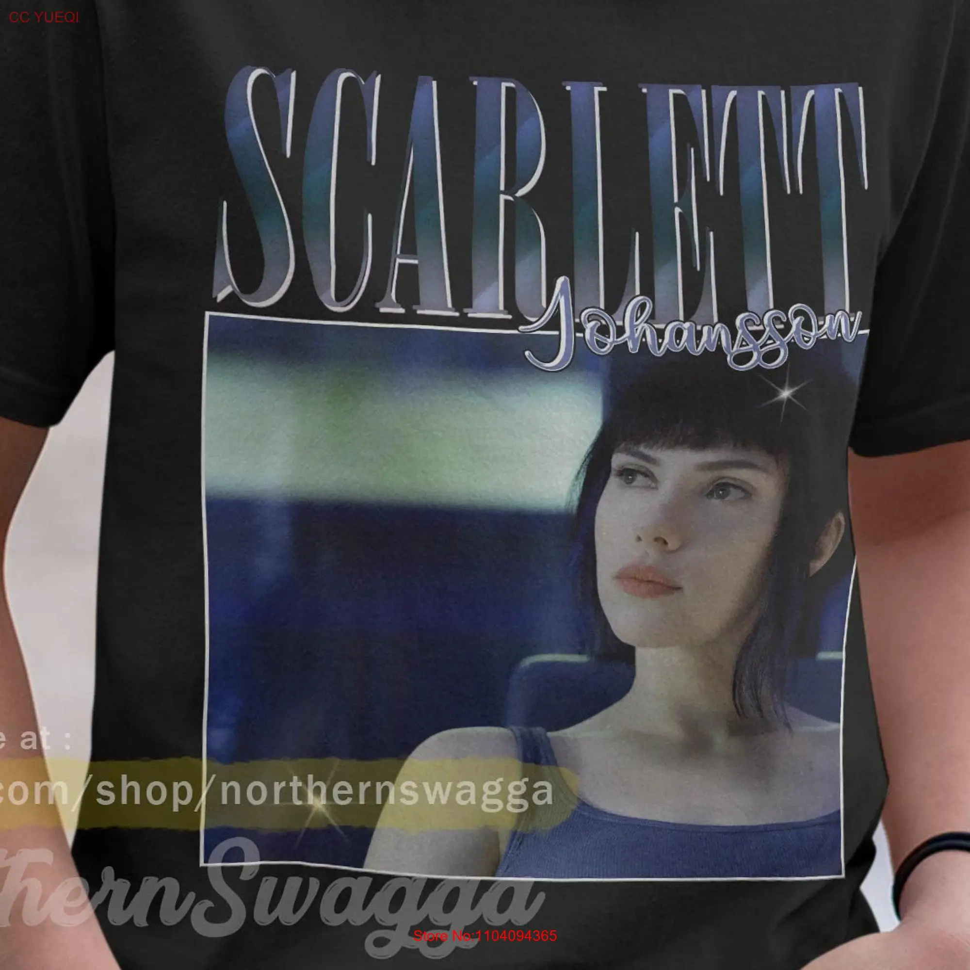 Scarlett johansson shirt design retro style cool fan art t 90s poster 186 tee long or short sleeves