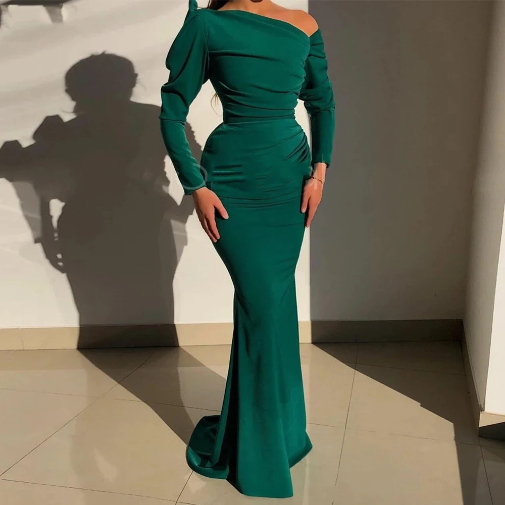 Gorgeous Sexy Mermaid Long Sleeved Fascinating For Women Elegant Slimming Off Shoulder Beautiful Romantic Evening Dresses 2023