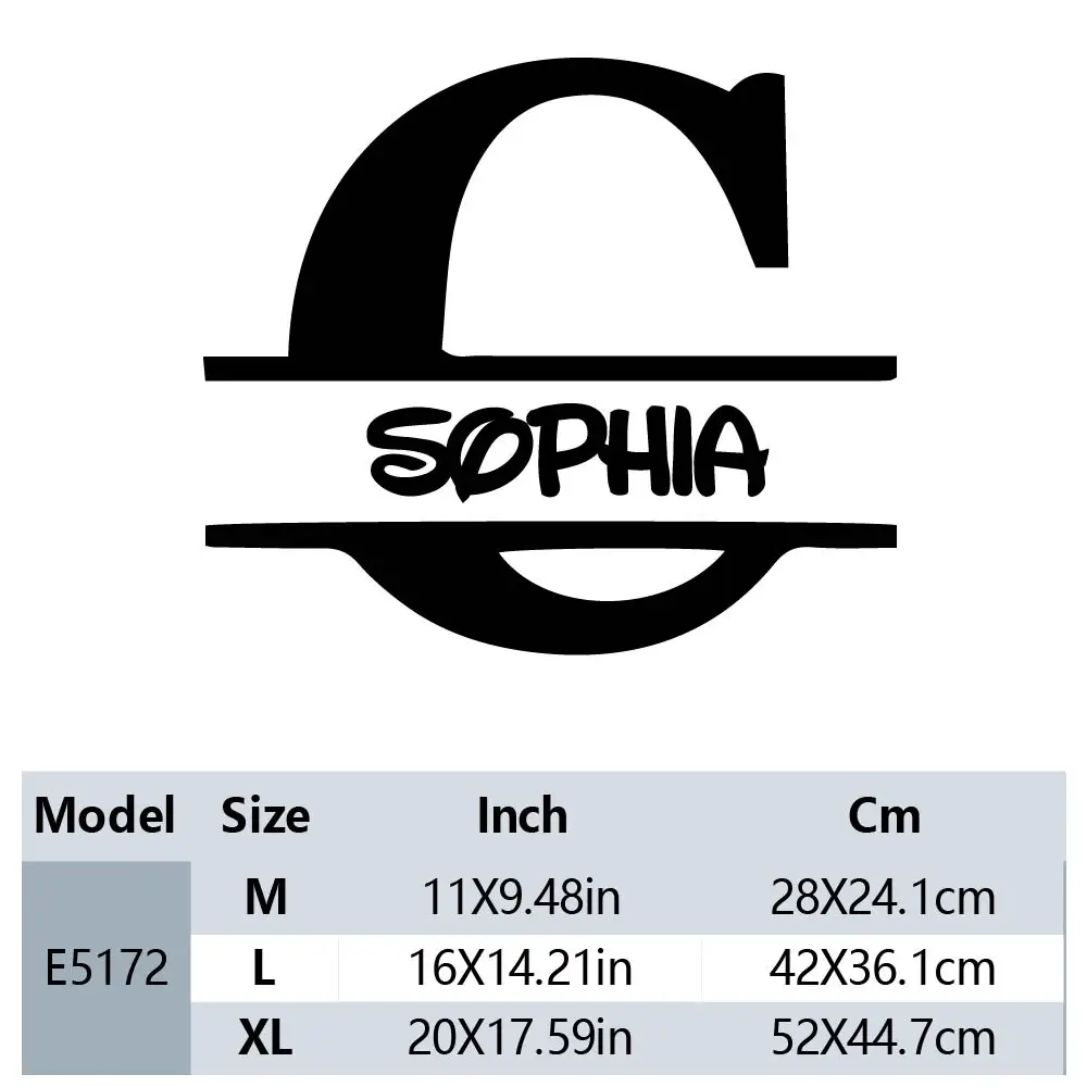 1PC Cute Letter C Customized Name Self Adhesive Vinyl Waterproof Wall Art Decal Bedroom Decor Vinyl Decals view 2