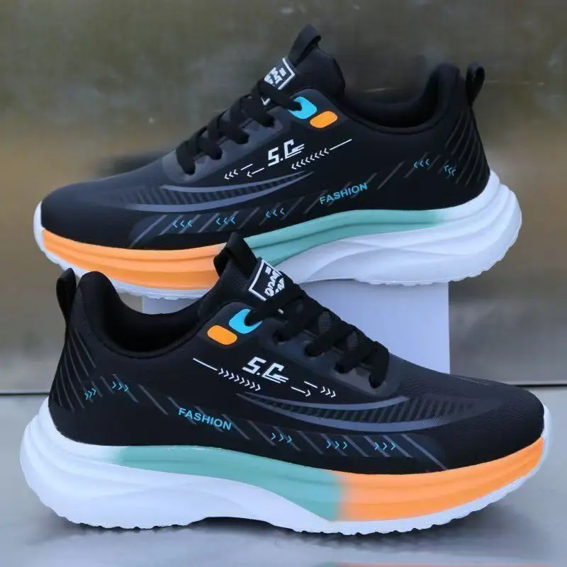 Men's Sports Sneakers Lace Up Comfortable Lightweight Casual Walking Shoes Cushioned Sole Daily Shoes
