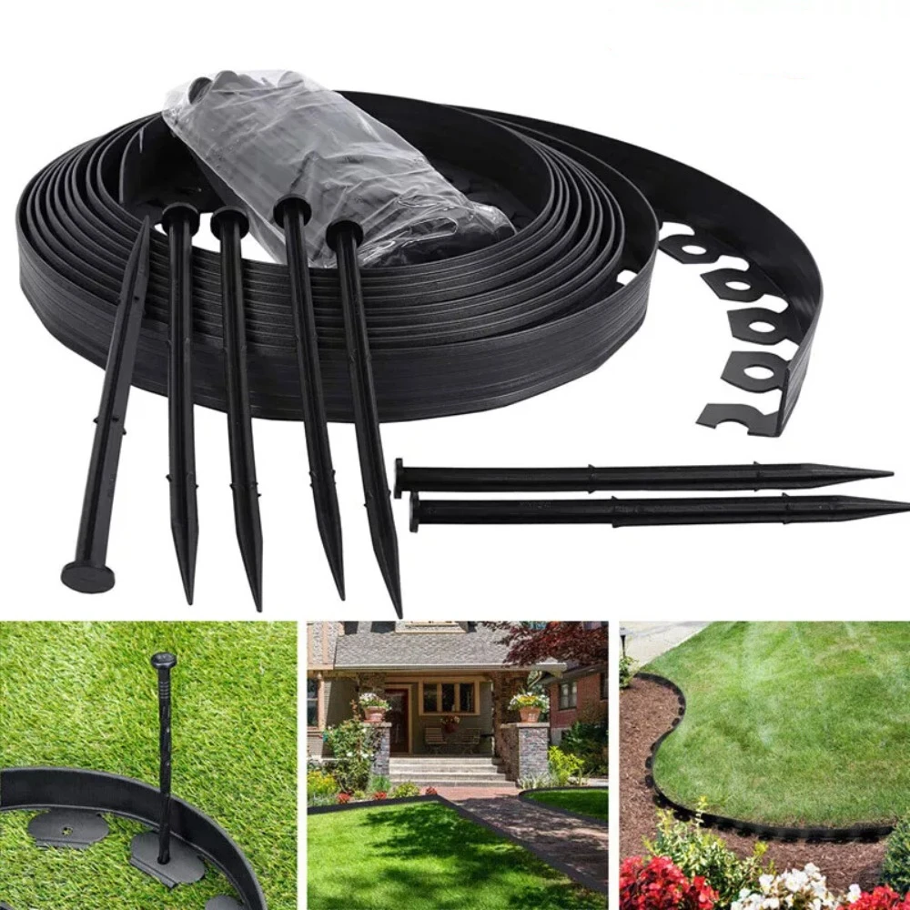 Durable Outdoor Lawn Border Palisade Plant Protection Garden Lawn Edging Plastic Gardening Decorative Grass Border Fence