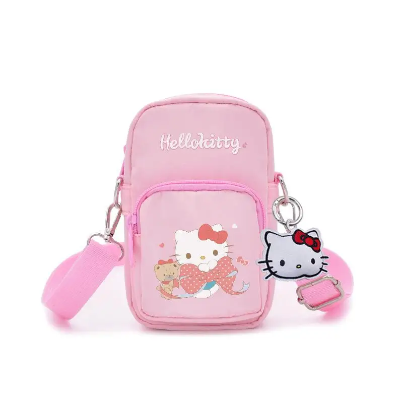 Mini bolso de hombro de dibujos animados de Hello Kitty para niña, moda de princesa Sanrio, envoltura versátil My Melody Kawaii, impermeable, portátil, nuevo