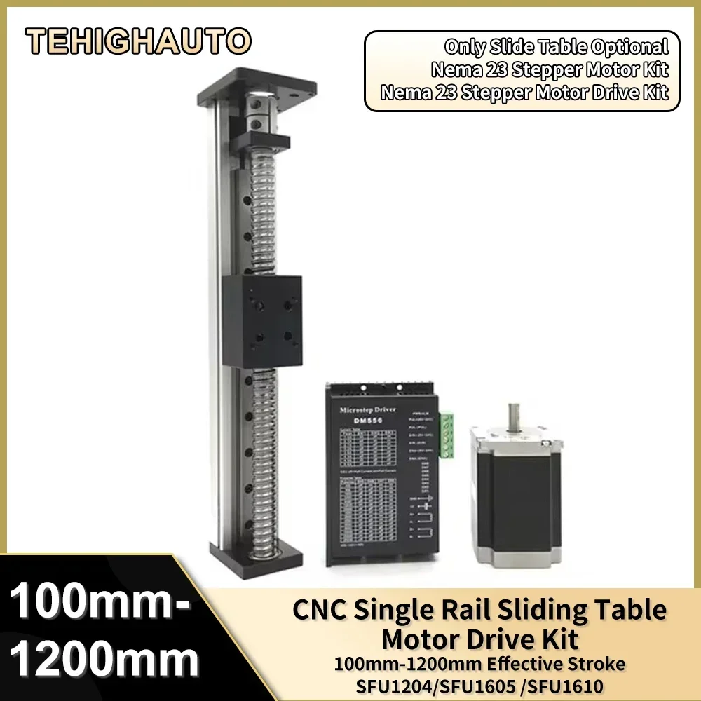 

XYZ Axis Linear Guide Stage CNC Sliding Table Motor Kit Single Rail SFU1204/1605/1610 Ball Screw Motorized Single Axis Robot