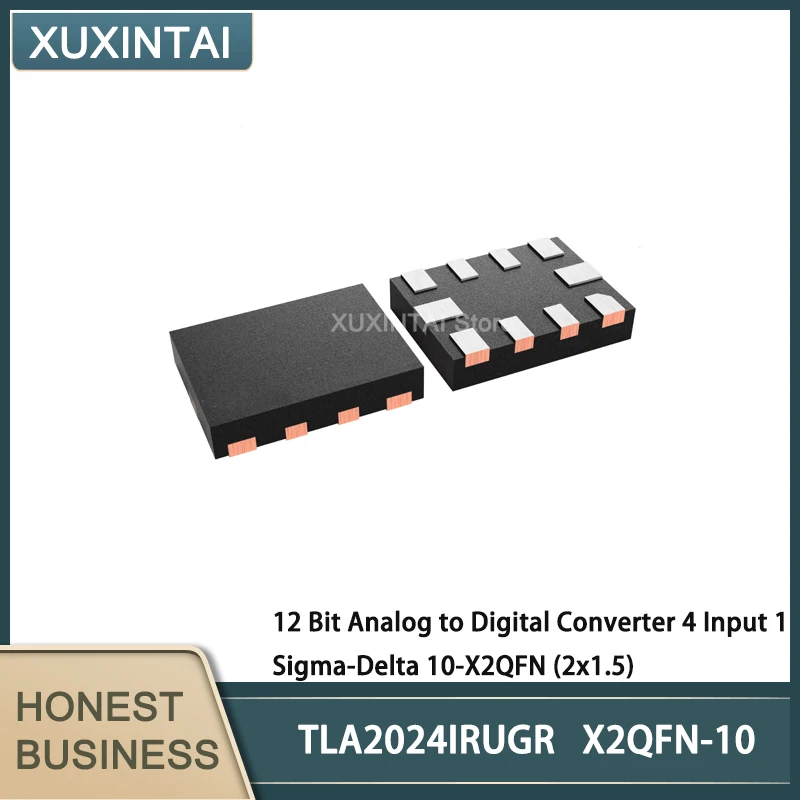 10Pcs/Lot  New Original  TLA2024IRUGR TLA2024 12 Bit Analog to Digital Converter 4 Input 1 Sigma-Delta 10-X2QFN (2x1.5)