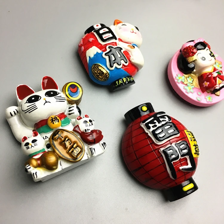 Export Creative Travel Souvenir Lucky Cat Fuji Mountain Cartoon Magnetic Sticker Fridge Magnet Magnetic Sticker Japan