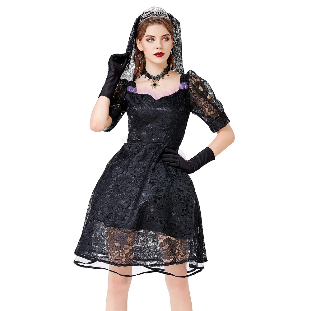 

Halloween Cosplay Ghost Bride Lace Fabric Knot Dress Terror Ghost Costume Women's Traditional Clothing Stage Costume