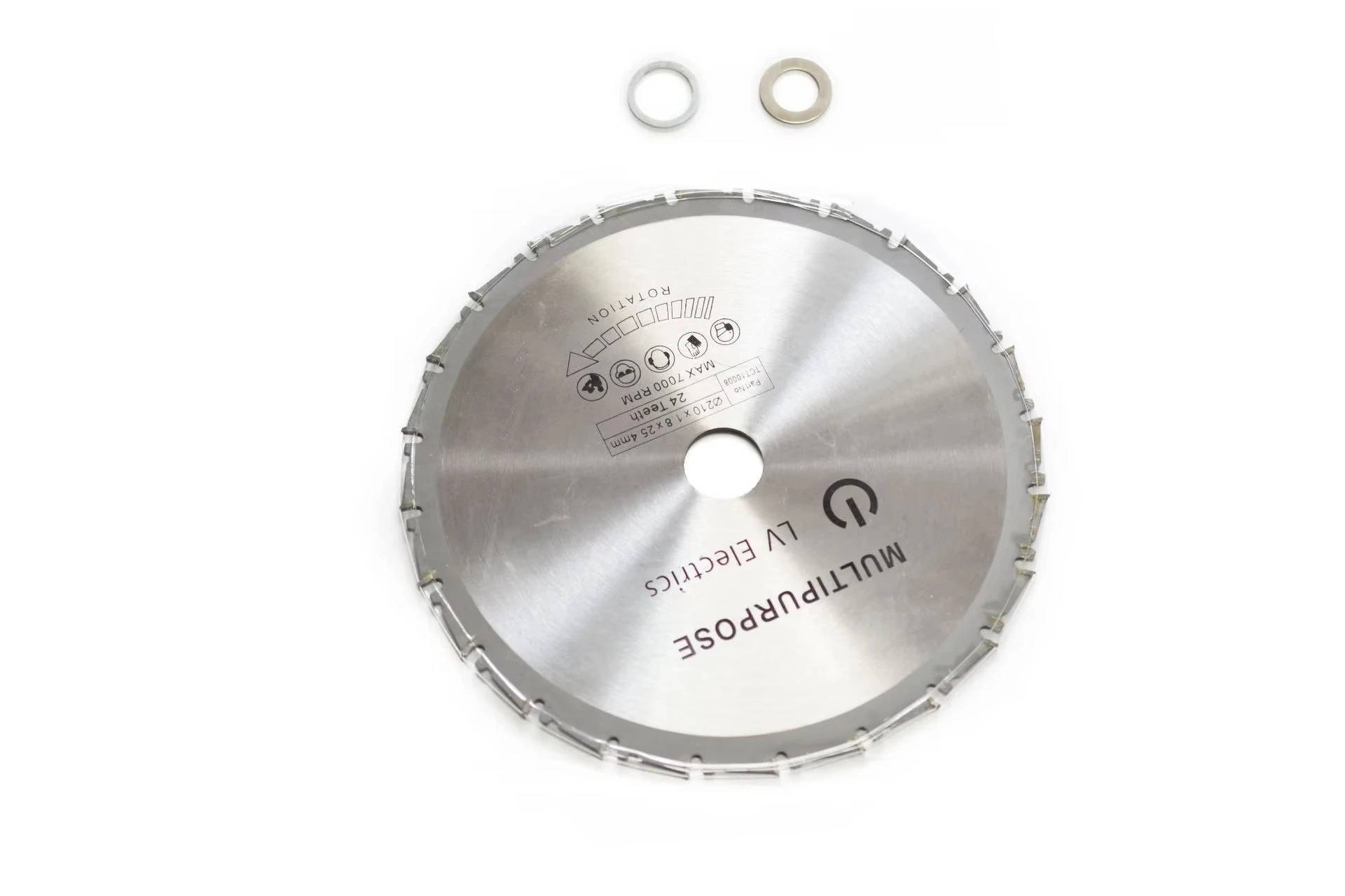 1 Buah Pisau Gergaji Multifungsi 210 × 25.4 Mm 24T Pisau Gergaji Bundar Karbida untuk Besi Baja Aluminium Pemotong Logam Kayu Plastik