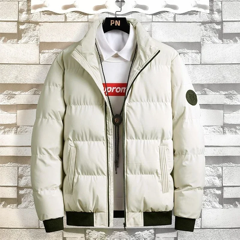 Heavyweight Men's Quilted Down Coat Thermal Insulated Winter Outerwear Trendy Design