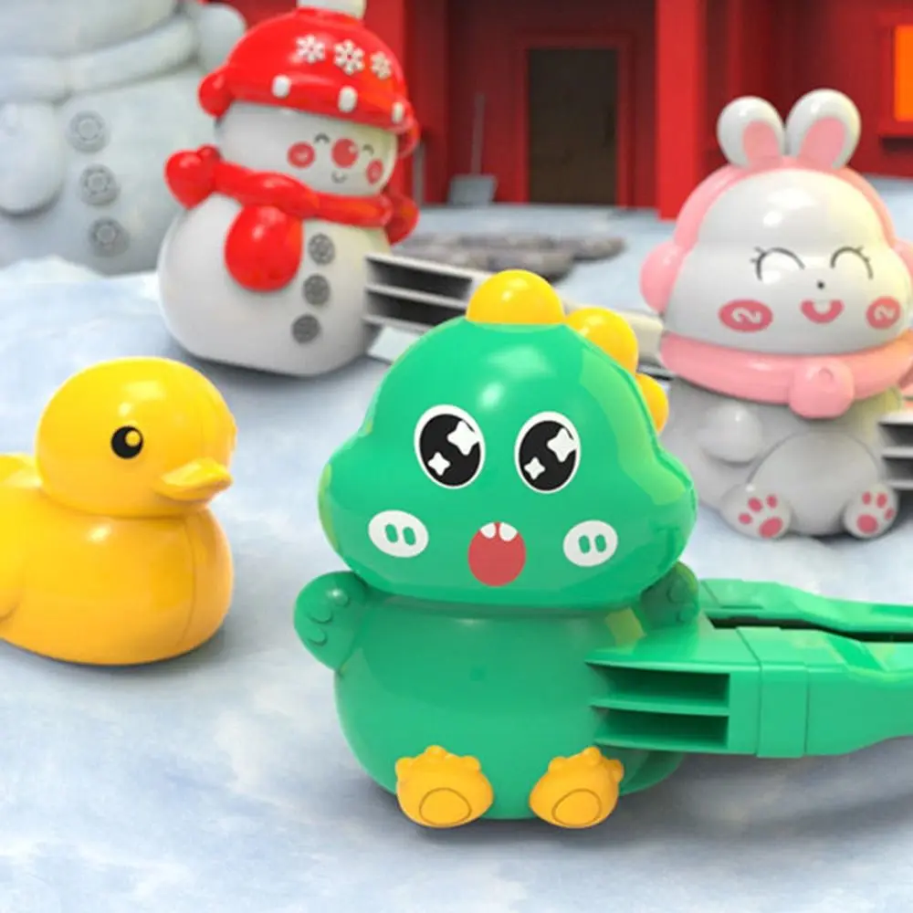 Funny Plastic Snowball Clip Cartoon Dinosaur Duck Shape Snow Play Toy Snowball Tool Snow Ball Mold Kids Gift