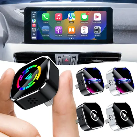 아이폰/안드로이드용 무선 카플레이 어댑터 2 in 1 안드로이드 오토 무선 어댑터 빠르고 안정적인 연결