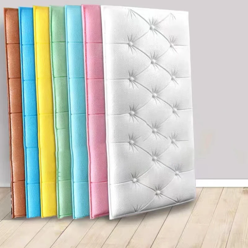 3D Removable Soft Wall Pads for Kids Room, Anti-Collision Safety Padding, Self-Adhesive Decorative Wall Tiles, Pink/Blue/White/C
