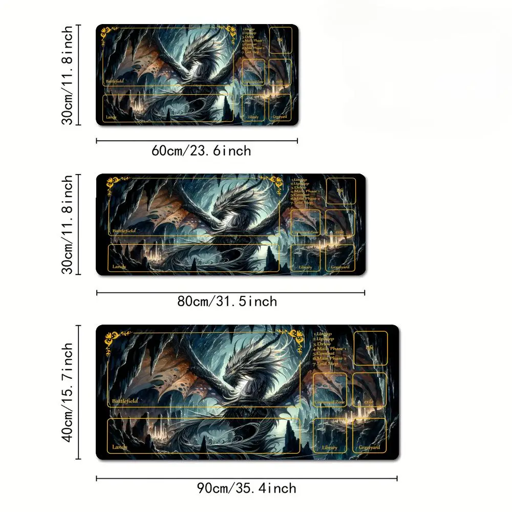 Playmat TCG Playmat Dragon Podkładka pod mysz Antypoślizgowa Wytrzymała Obszyte krawędzie 35X60CM Mata na biurko Tapete Magic — zdjęcie produktu 5