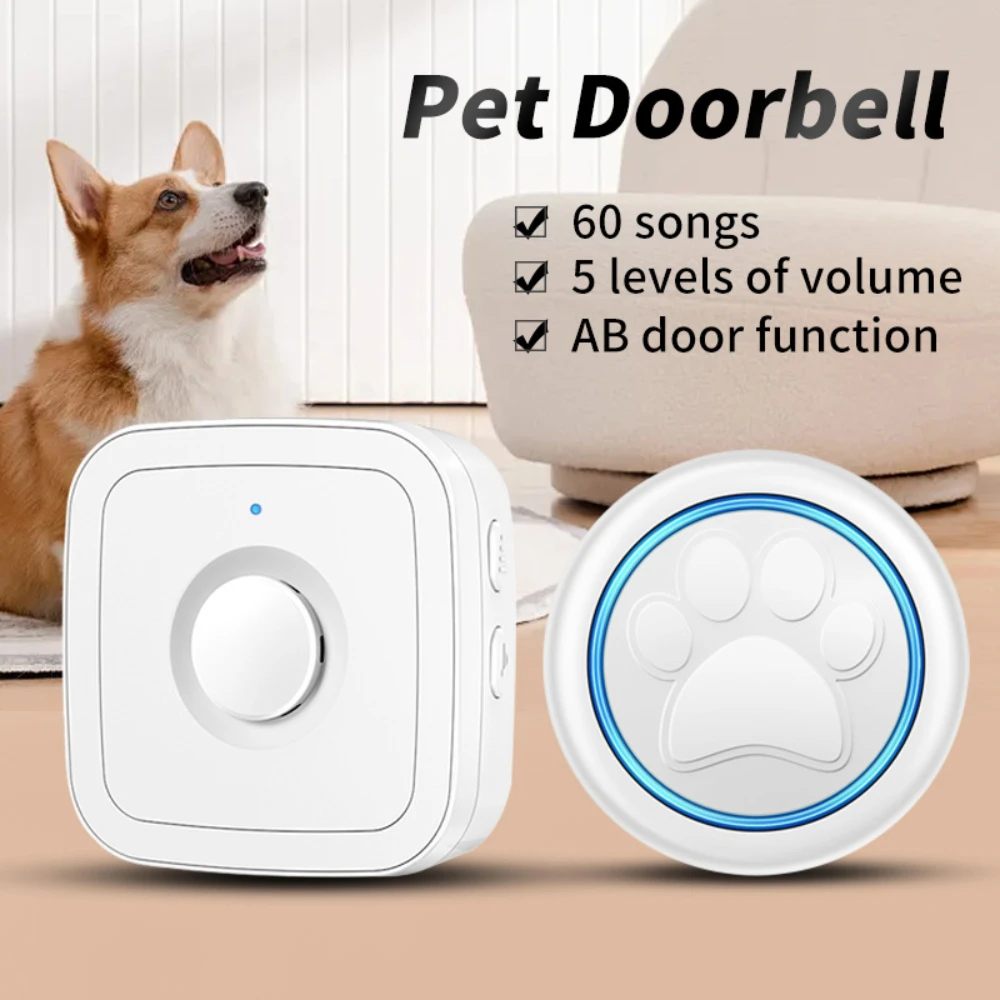 Wireless police dog out training doorbell 300 m /984 ft remote range 60 song melodies 2 buttons 1 receive training dog doorbell