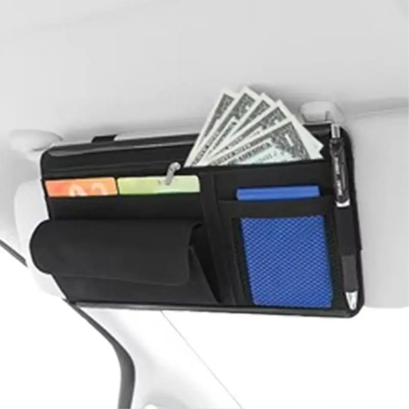 Visor Organizer For Trucks Car Visor Storage Pocket Multi-Pocket Card Holder Car Truck SUV Storage Pouch Holder Car Visor