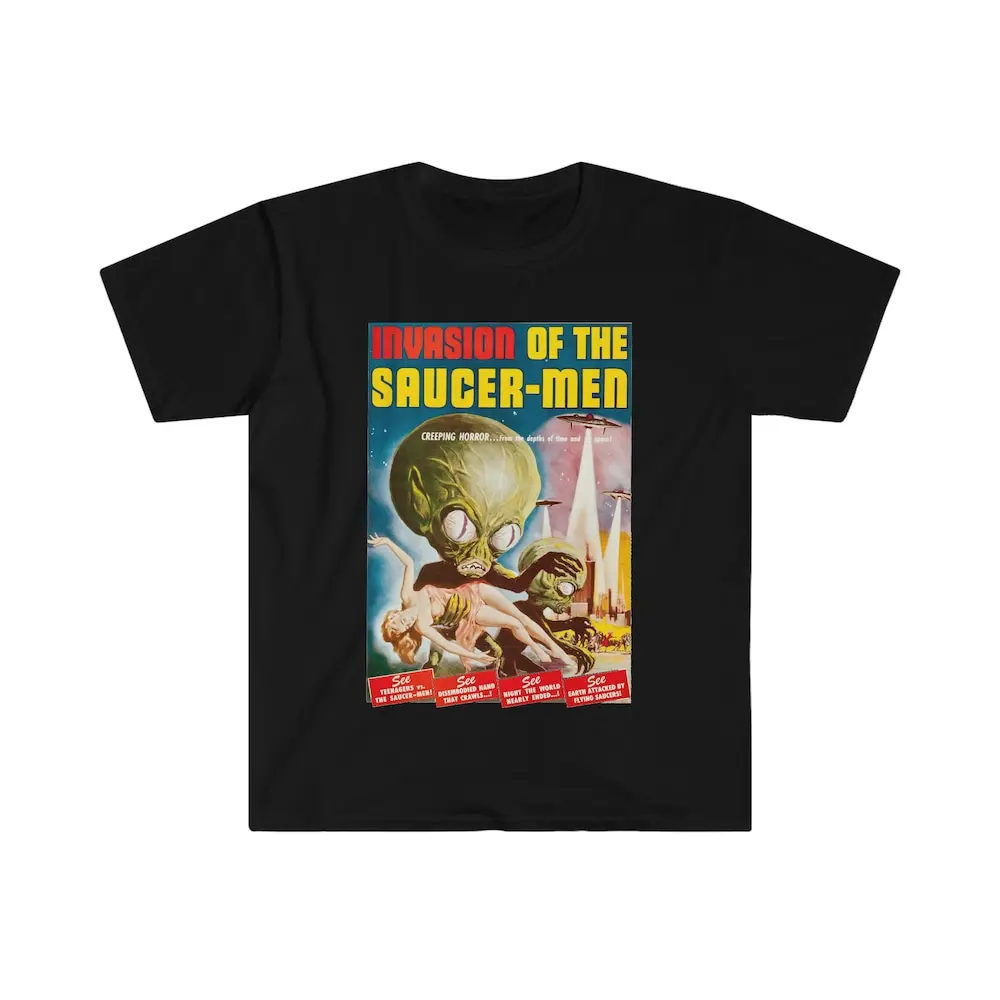 Invasion Of The Saucer Men 1957 Vintage Sci Fi Movie Poster T Shirt