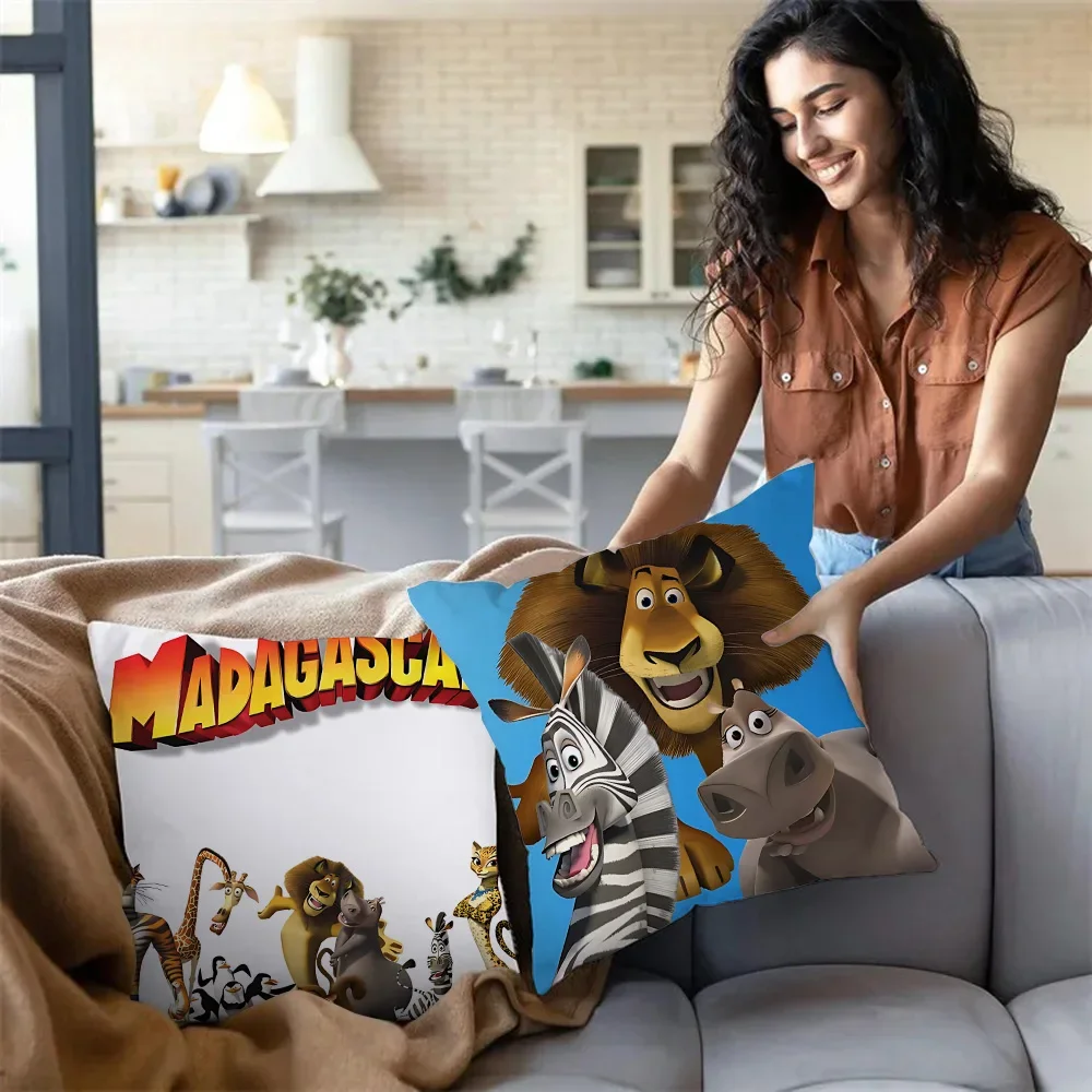 Pillow Covers Disney Beast Kingdom Madagascar Cartoon Sofa Pillowslip Decor Home Double-sided Printing Plush Cute Cushion Cover