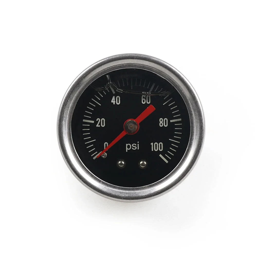 ​ منظم ضغط الوقود العالمي القابل للتعديل باللون الأسود 0-60psi 0-100psi كروم سائل