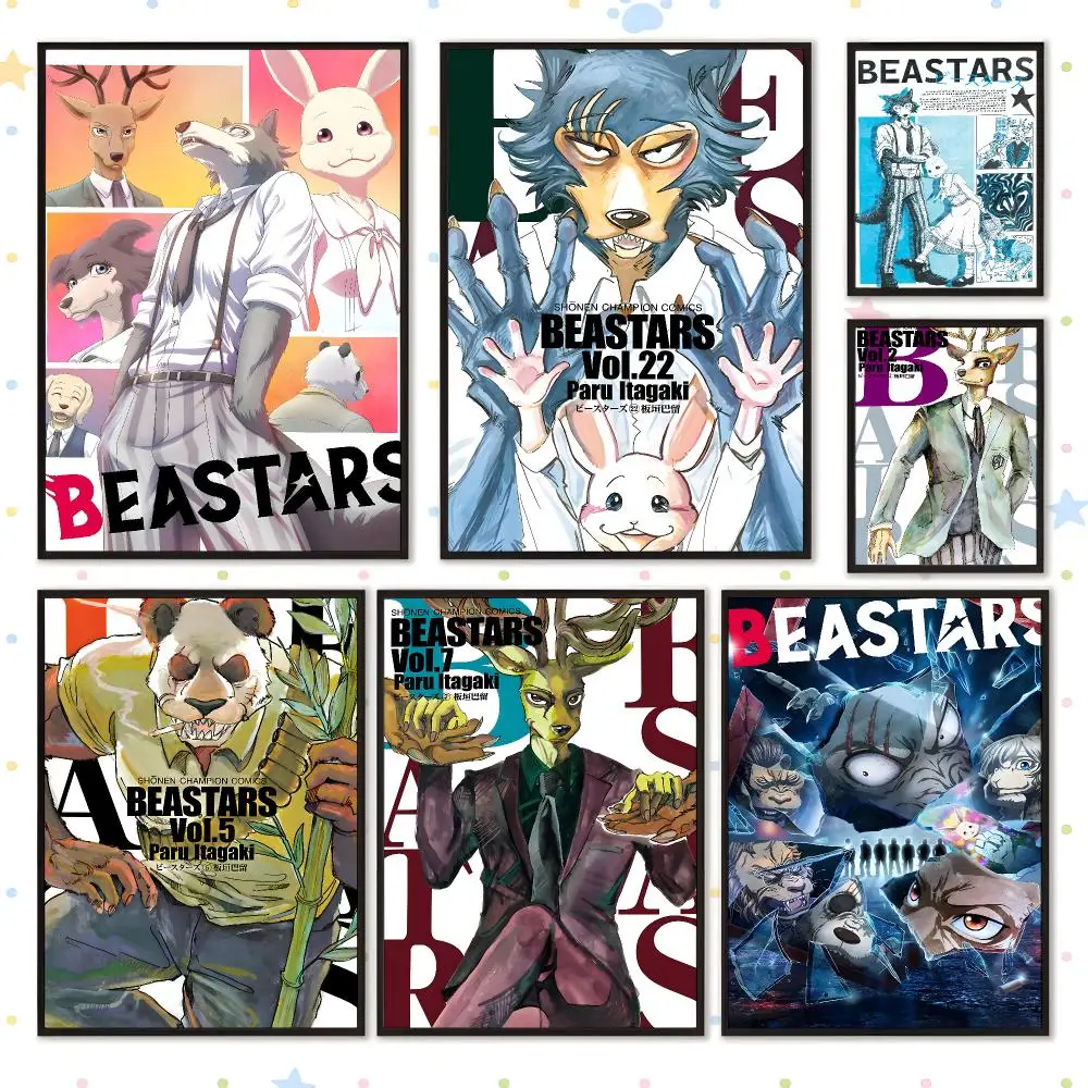 Anime Drama Animal Beastars Poster HD Waterproof PP Self Adhesive Aesthetic Bedroom Dorm Gaming Room Home Decor Gift