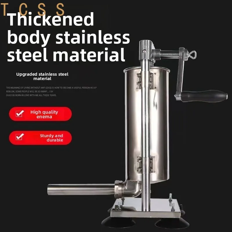 Suction‑Cup Manual Sausage Stuffer, Stainless Steel Hand‑Crank Sausage Filler For Household & Commercial Sausage Making