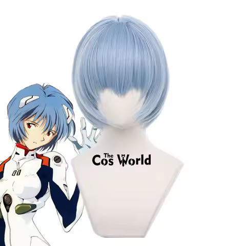 EVA Ayanami Rei 25cm Short Straight Anime Cosplay Wigs Fiber Heat Resistant Synthetic Hair + Wig Cap