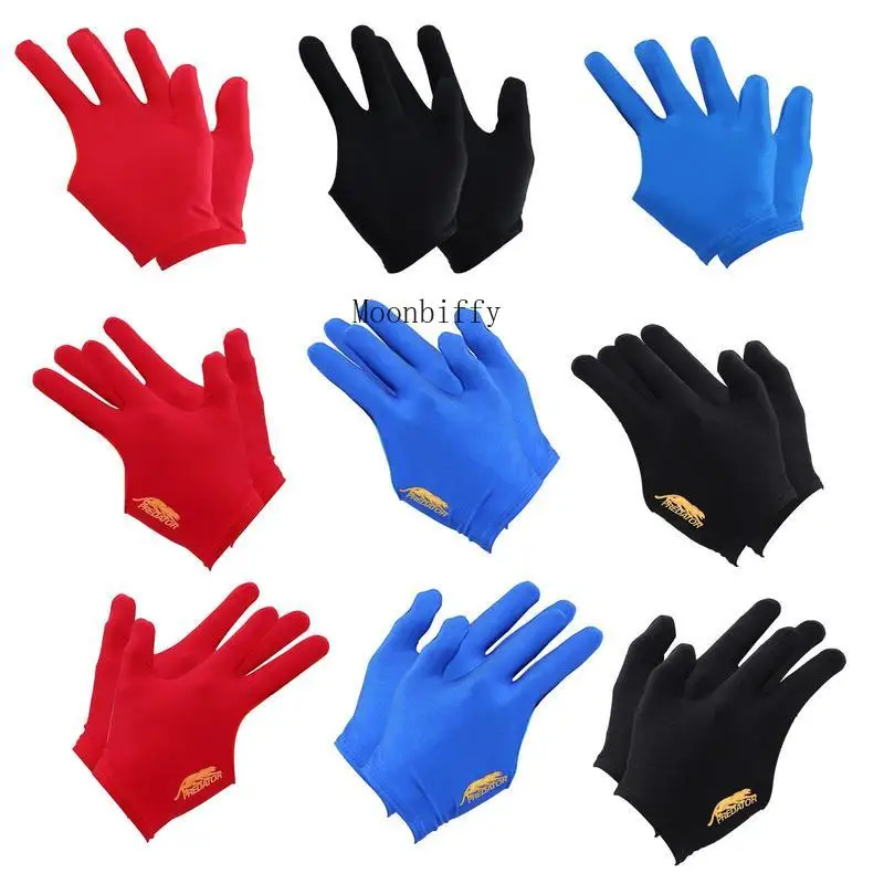 Billiards Glove 1pc Three-finger Pool Players Gloves Embroidered Slip-proof Breathable Billiard Gloves Left Hand Protective