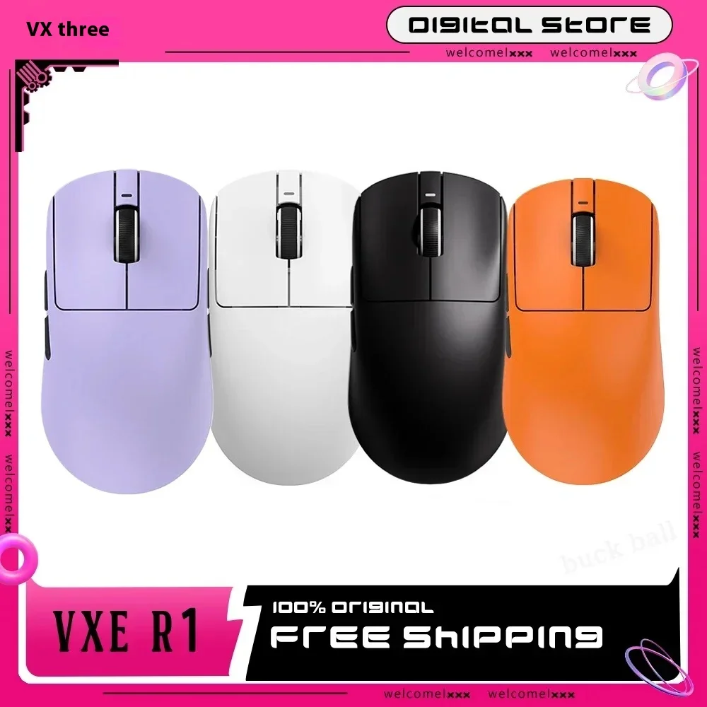 VGN VXE R1 Pro Max Mouse Tri Mode Wireless Mouse Custom PAW3395 SE Nordic52840 2000Hz Polling Rate Gaming Mice PC Accessories