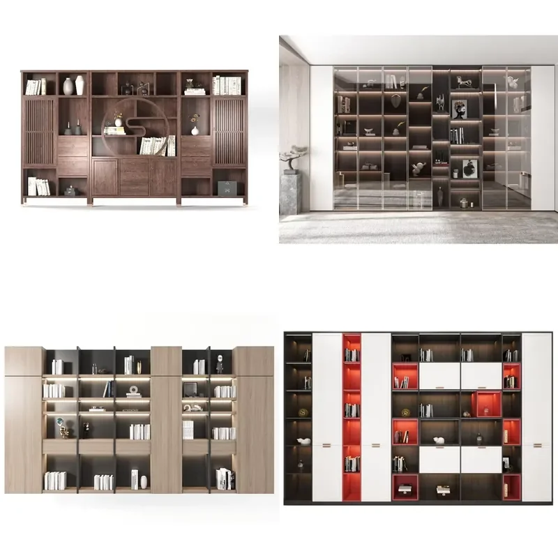 for Exquisite Custom Symmetrical Home Bookshelf System  Multi Layer Storage Units in Study