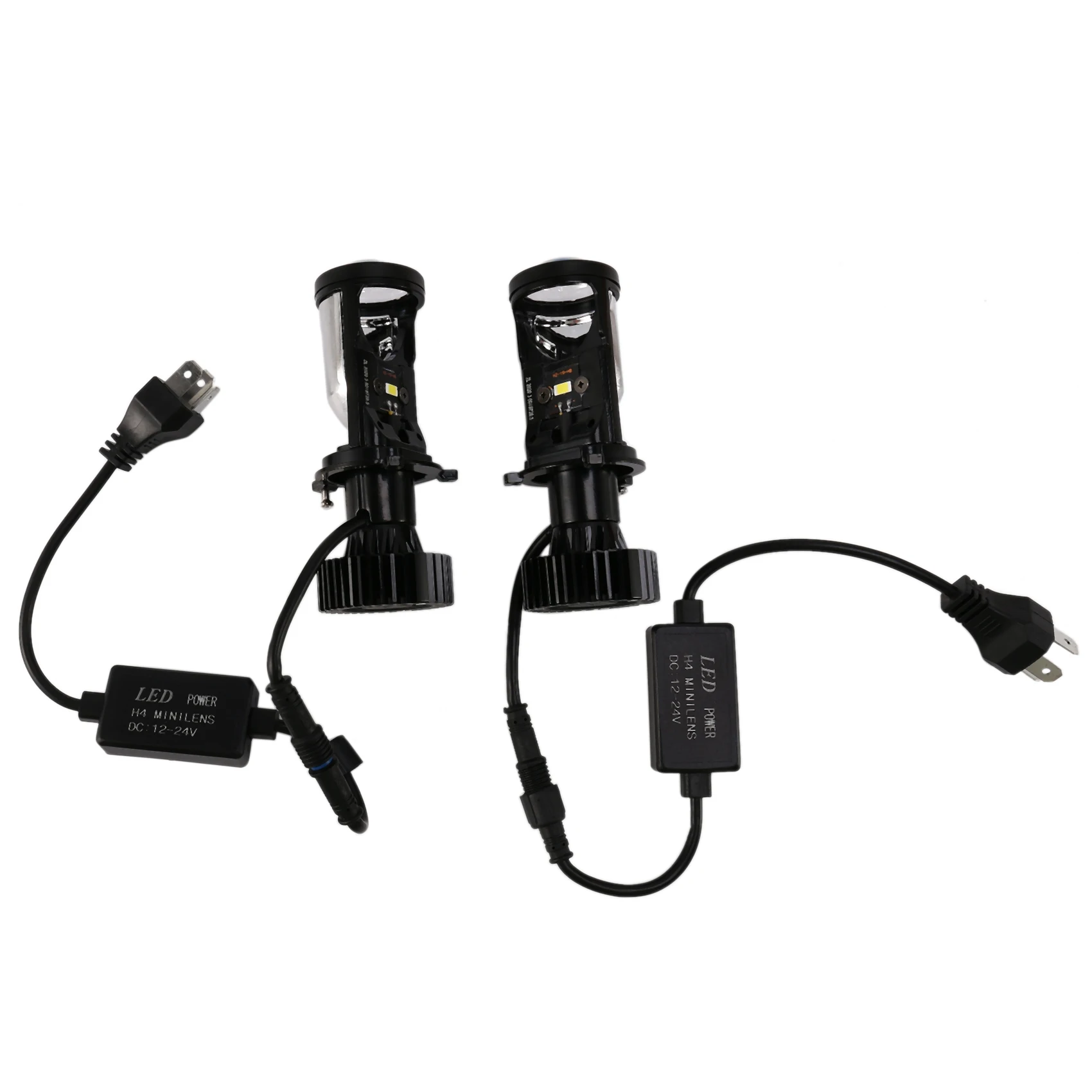 2 ชิ้น/เซ็ต H4 9003 Hi/Lo Beam LED มินิโปรเจคเตอร์เลนส์ไฟหน้าหลอดไฟรถยนต์ 8000LM Focused Light Y6