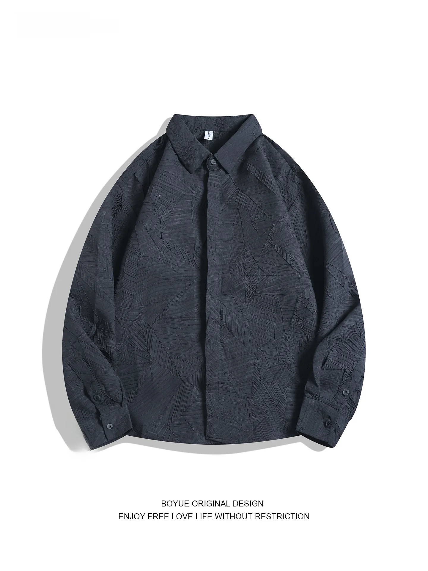 

Boyue Retro Texture Long Sve irt Luxury Feel Women's Sle Loose Fit Casual irt Geometric Pattern Button Closure