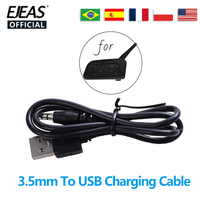 For Vnetphone V6/V4PRO Motorcycle Helmet Intercom Bluetooth Headset Accessories EJEAS V6 PRO 3.5mm Jack to USB Charging Cable