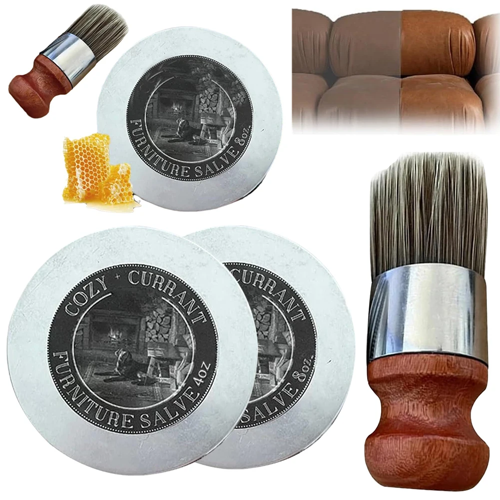 Leather Furniture Salve Leather Refurbish Salve with Brush Protective Furniture Salve Long-Lasting for Prevent Dryness Cracking