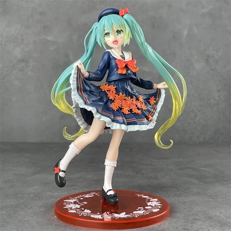 New 19cm Anime Hatsune Miku Figurines Kawaii Cute Virtual Singer Miku PVC Action Figure Desktop Ornament Model Collection Gift