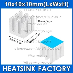 HEATSINK 10x10x10mm Silver Heatsink Aluminum Heat Sink Radiator Cooler With Tape Applied