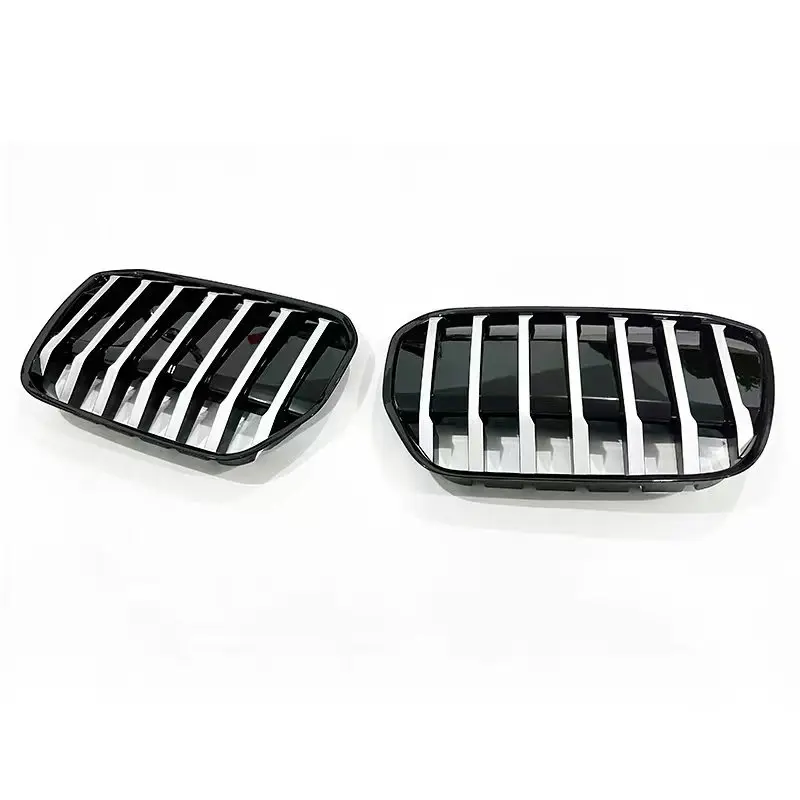 

2pcs Grill For BMW IX3 2022 Front Kidney Grille Black/Silver Car Upper Bumper Hood Mesh Air Vent Radiator Cover Grid Body Kit