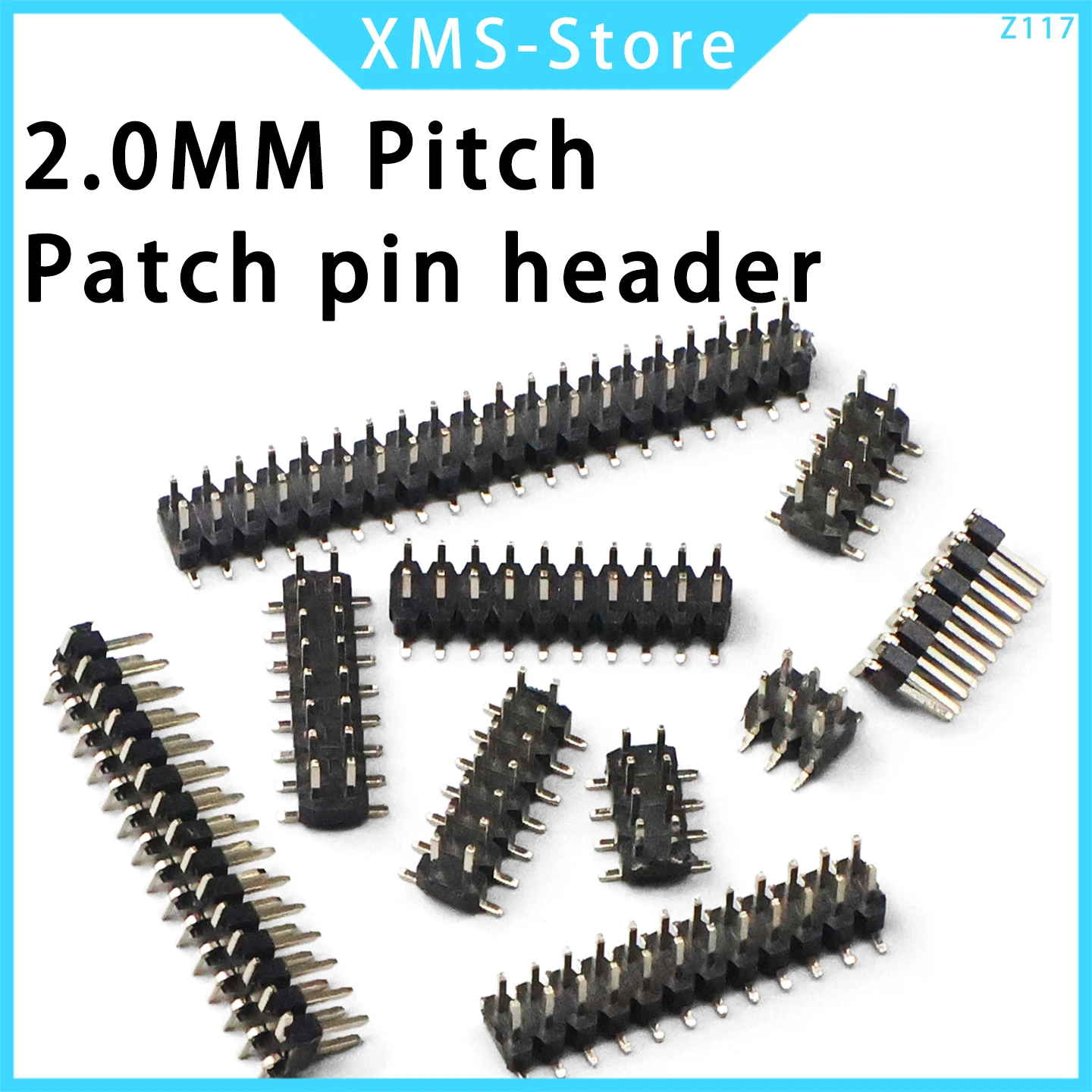 2.0mm SMD Pin Header PCB Board Pin Header Connector with Pin Header 2/3/4/5/6/8/10/12/20/40 Pins for Arduino